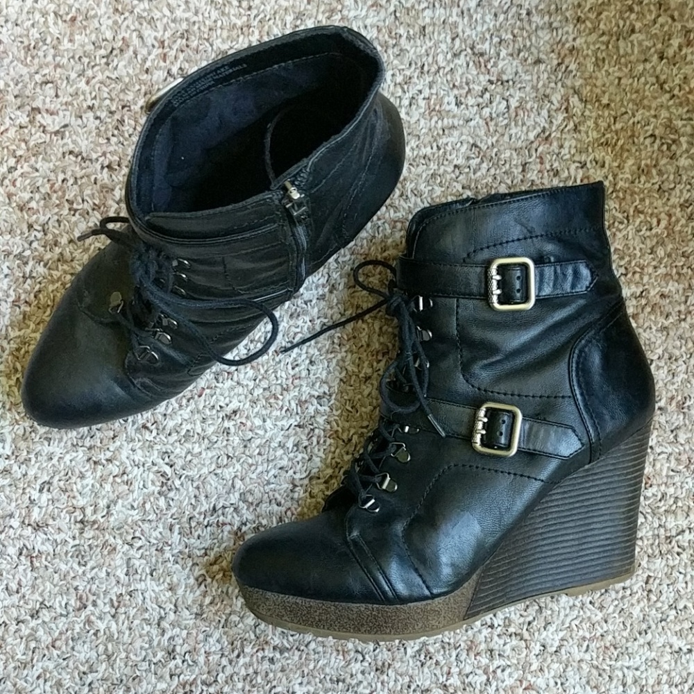 S.E. Boutique Platform Vegan Leather Boots